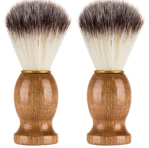 Badger Hair Barber Shaving Brush Razor Brush with Wood Handle Men's Salon Men Facial Beard Cleaning Appliance Shave Tool