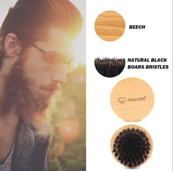 Men's Shaving Brush Round Mustache Combs Boar Bristle Men's Face Message Facial Hair Beard Comb Beard Comb brush LJJK1611