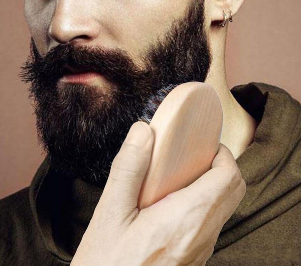 Beard Bro Shaping Beard Brush Sexy Man Gentleman Beard Trim Template Grooming Shaving Comb Styling Tool Wild Boar Bristles