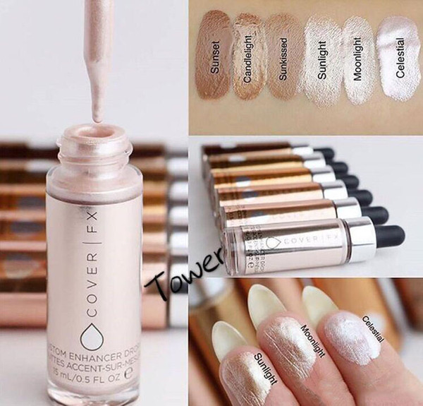 New Dropshipping 2017 New est face highlighter powder makeup Glow COVER FX Custom Enhancer drops liquid Highlighters Cosmetics natural 15ml