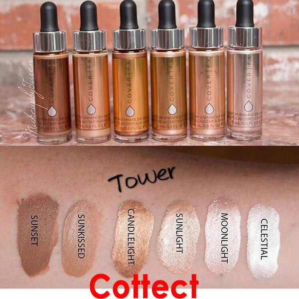 Newest Makeup Glow COVER FX Custom Enhancer Drops Face Highlighter 15ml liquid Highlighters Cosmetics DHL Shipping MR511+gift