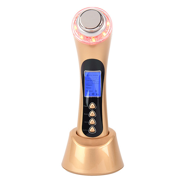 UP001 5 in 1 Rechargeable Galvanic Facial Skin Beauty Home Spa Led Light Photon Therapy 3Mhz Ultrasonic High Frequency Ion Face Massager