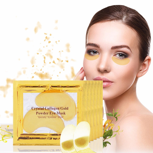 DHL 2000 packs gold Collagen Crystal Eye Masks Dark circle wrinkle moisture cucumber eye mask