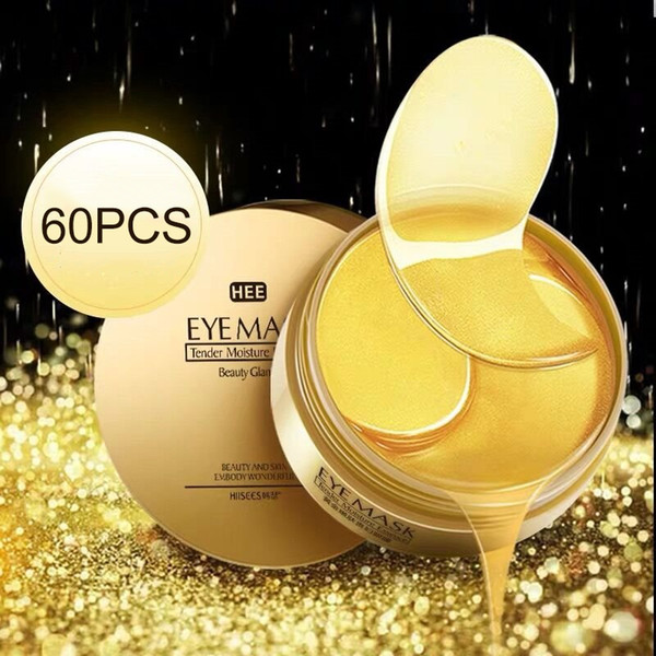 DHL 20pcs NEW HIISEES 30pair Gold Collagen Eye Mask Remove Dark Circles Whitening Firming Sleep Mask Moisturizing Eye Patches Skin Care