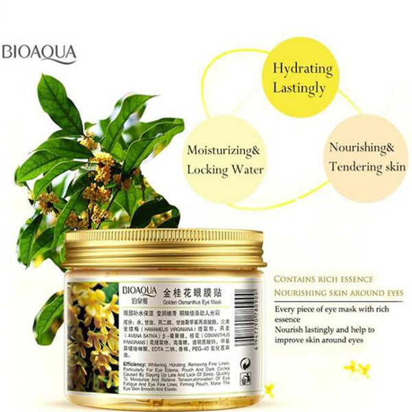 2019 80pc per bottle BIOAQUA Gold Osmanthus Eye Mask Collagen Gel Whey Protein Sleep Patches Remove Dark Circle Mousturizing Eye Mask