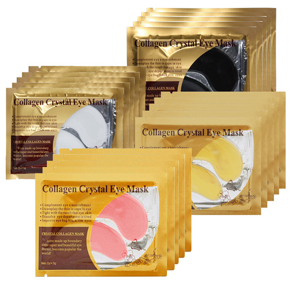 24K gold Eye Mask Crystal Collagen Face Masks Anti-Puffiness Dark Circles Anti Aging Moisturizing Eye Pads Gel Sleep Patches