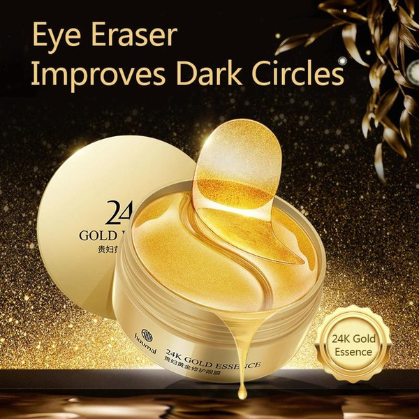 Hot 60pcs/30pair 24K Gold Collagen Eye Mask Sleep Crystal Eye Patch Moisturizing Dark Circles Remover Eyes Mask Eyes Care