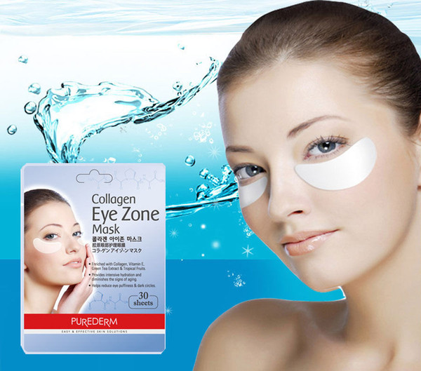 Purederm Collagen Eye Zone Mask Pack Eye Mask 30 Sheets 1 Pack Korean Cosmetics Free Shipping