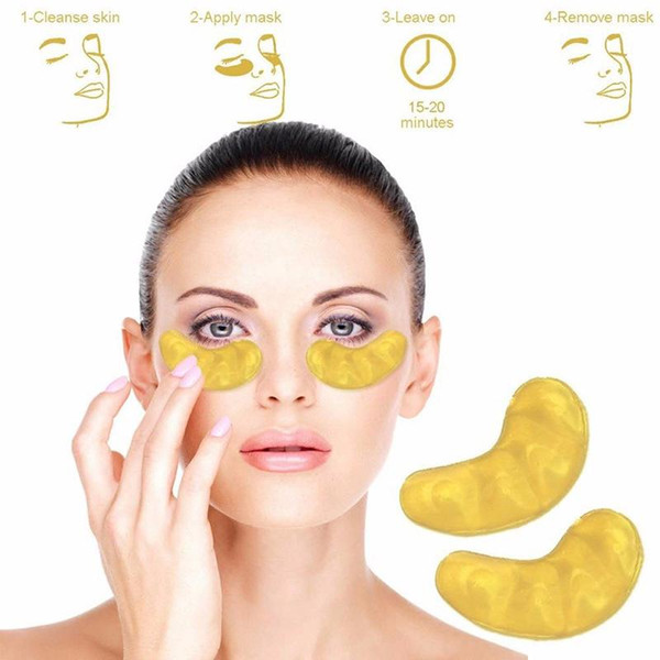 Hot 24k Gold Crystal Eye Mask Collagen Patches Anti Aging Dark Circles Puffiness Moisturizing Eye Masks Gel Pads for Under Eyes Bags