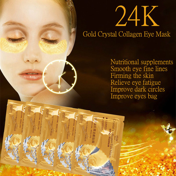 LISITA New Collagen Crystal Eye Masks Anti-puffiness moisturizing Eye masks Anti-aging masks collagen gold powder eye mask 100pcs/lot