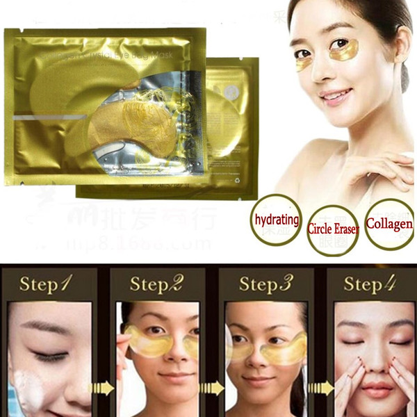 Natural Crystal Collagen Gold Powder Eye Mask Women Mam Anti Wrinkle Eyes Care Face Skin Care