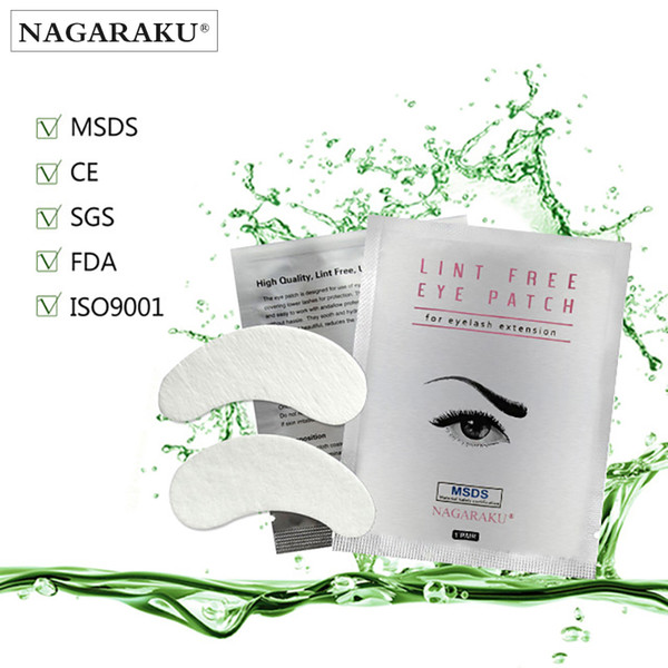 NAGARAKU Hot Sale 20 pairs/lot silk eye pads, under eye patch,lint free under eye gel patches for eyelash extension