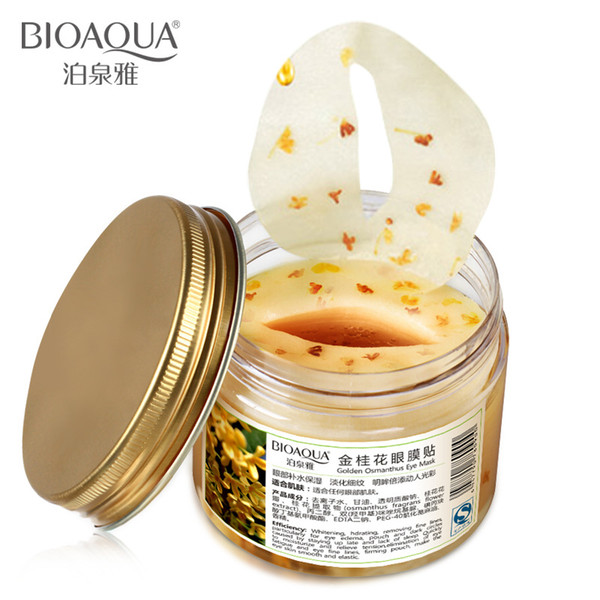 80 pcs/ bottle BIOAQUA Gold Osmanthus eye mask women Collagen gel whey protein face care sleep patches health mascaras de dormir