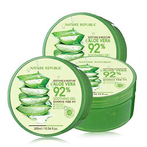 Nature Republic NEW Soothing& Moisture ALOE VERA 92%GEL (300ml) 10.56 Fluid Ounce After Sun repair Aloe Vera gel whitening anti-aging