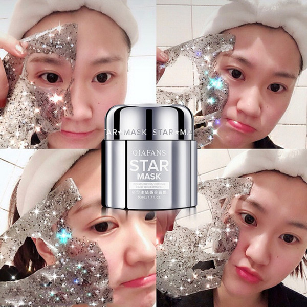 QIAFANS Star Face Facial Mask Luxurious Star Glitter Mask Glitte Moisturizing Gold Peel off Black Facial Mask From Black Dots