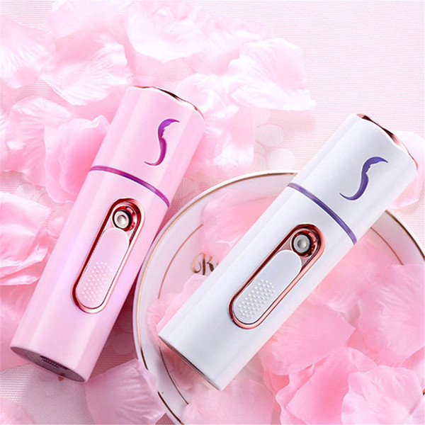 Portable Mini Face Spray Bottle Nano Mister Facial Hair Steamer USB Rechargeable Power Bank Sprayer 2 in 1 Travel Tool 0609070