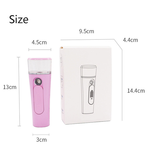 2019 Beauty tools Portable Mini Face Spray Bottle Nano Mister Facial Hair Steamer USB Rechargeable Power Bank Sprayer 2 in 1 Travel Tool