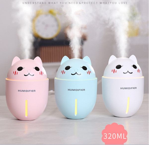 New Arrival Protable Humidifier Multi function three Color Humidifier Night Light fan Mini USB Humidifier Free Shiping