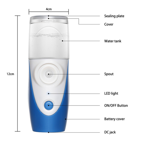 Skin Sprayer Handheld Mini Ultrasonic Nebulizer Portable USB Rechargeable Mesh Nebuliser Beauty skin Care & Hair Moisturizing MY-121