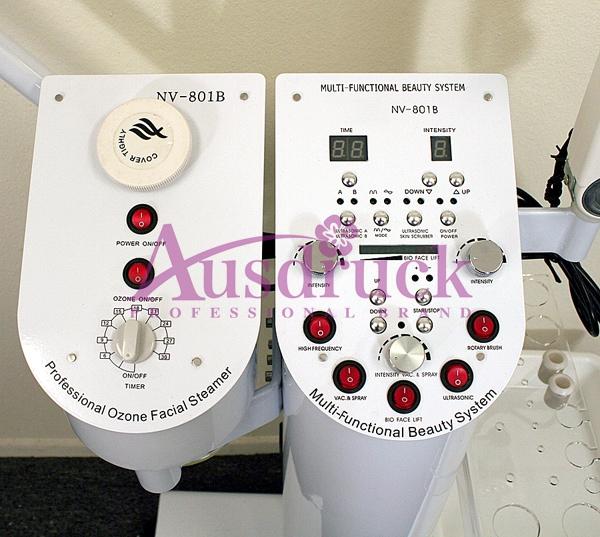 Fast shipping Ultrasonic Skin Scrubber Ozone Facial Steamer High Frequency Galvanic Rotary Brush Skin Care Diamond Microdermabrasion Machine