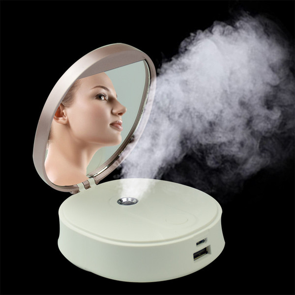 2018 New Rechargeable Makeup Mirror Facial Steamer Nano Mist Sprayer Power Bank Facial Humidifier Steamer Skin Care