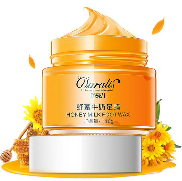 110g Honey Milk Foot Wax Cream Mask Moisturizing Exfoliating Anti-dry Scrub Whitening Peel Off Tender for Feet Spa Skin Care