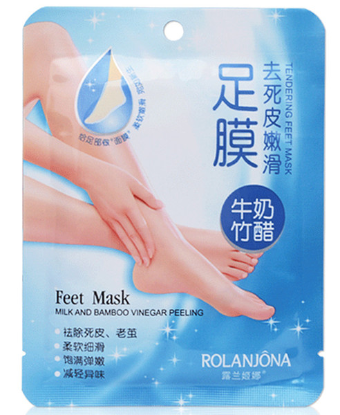 5packs=10pcs ROLANJONA feet mask Baby Foot Peeling Renewal Foot Mask Remove Dead Skin Smooth Exfoliating Socks Foot Care Socks For Pedicure