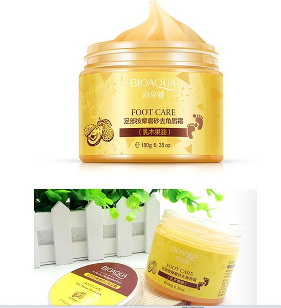 STOCK BIOAQUA 24K GOLD Shea Butter Massage Cream Peeling Renewal Mask Baby Foot Skin Smooth Care Cream Original Exfoliating Foot Mask