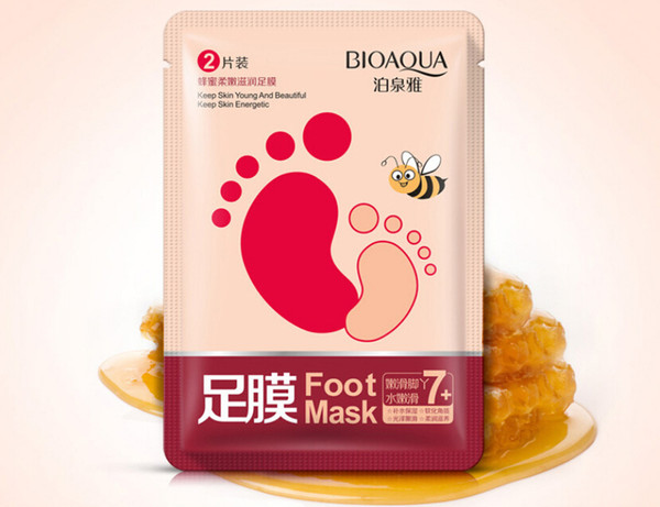 NEW BIOAQUA Honey Moisturizer Foot Masks Replenishing water Exfoliator Moisture Moist Foot Care Health and Beauty free shipping