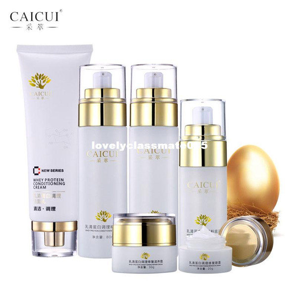 collagen protein face skin care set cleanser face cream toner emulsion bb cream eye cream anti-aging beauty cosmetics caicui new