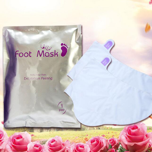 2Pair/Pack Foot Mask Skin Care Exfoliating Softening Scrub Foot Mask Socks Tendering Feet Care Sticker