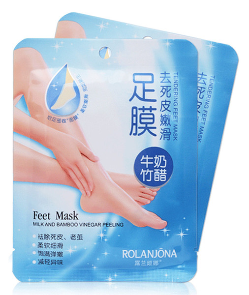 5packs=10pcs ROLANJONA feet mask Baby Foot Peeling Renewal Foot Mask Remove Dead Skin Smooth Exfoliating Socks Foot Care Socks DHL free