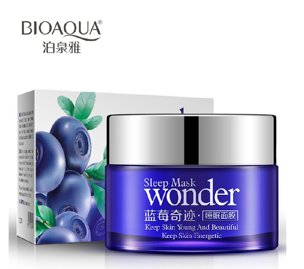 BIOAQUA Blueberry Wonder Sleep Mask Moisturizing Skin Care Facial Masks Oil Control Nutrition Skin Care