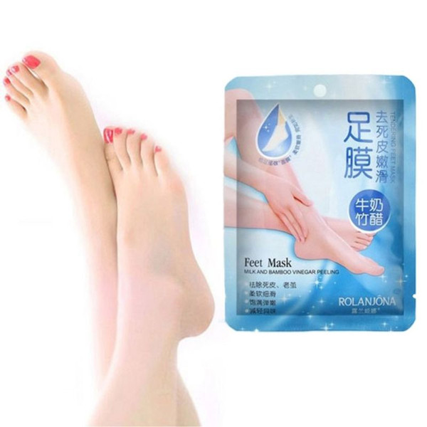 ROLANJONA Feet Mask Milk and Bamboo Vinegar Feet Mask Feet Care Whitening Foot Mask Foot Skin Peeling Exfoliating Regimen