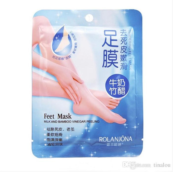 Foot Care Rolanjona Milk Bamboo Vinegar Feet Mask Peeling Exfoliating Dead Skin Remove Professional Feet sox Mask Foot Care