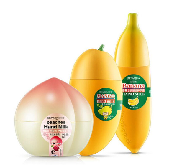 Cute Milk Peaches Banana Mango Moisturizing Hydrating Hand Cream for Winter Body Hand Care Nourishing Hand Lotion