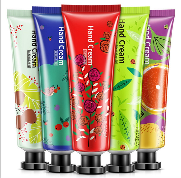 5pcs BIOAQUA Moisturizing Hand Cream Mini Cute Hand Lotions Nourishing Hand Feet Care Cream for Men Womem