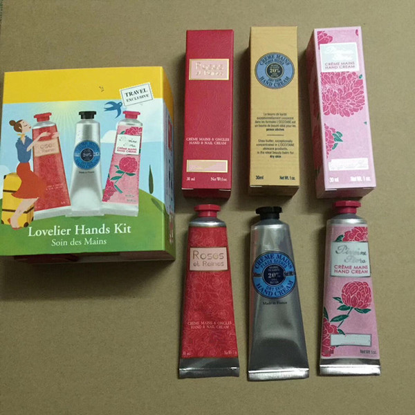 New package Wholesales Shea Butter+Peony+rose hand cream with 6 pieces pack suit mini hand lotions free shopping 30ml*6=180ml/box