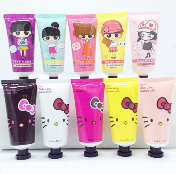 10 pcs/Lot Mini Cartoon Girl Hand Cream 10 Mixed Hand Creams Hand Cream Set Moisturizing Nourishing Hydrate