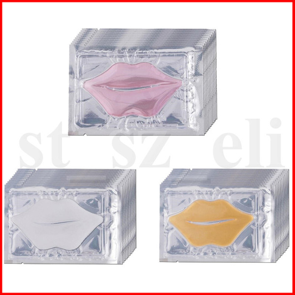 Pink White Lip Masks Gold Crystal Collagen Women Moisturizing Mask Lip Care Cosmetic Anti Wrinkle Patch Pad Gel