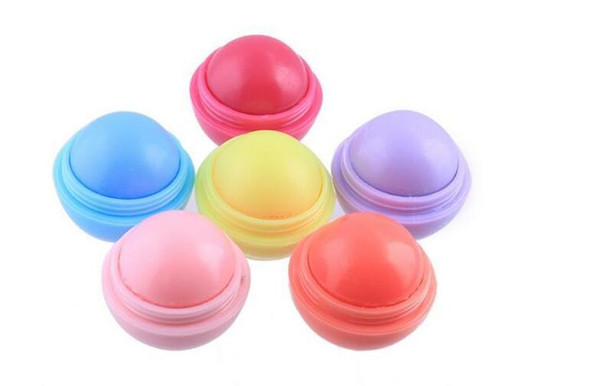 Cute Round Ball Lip Balm 3D Lipbalm Fruit Flavor Lip Smacker Natural Moisturizing Lips Care Balm Lipstick