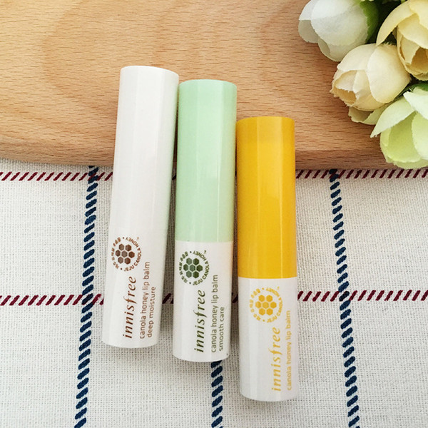 DHL 180pcs famous brand innisfree canola honey lip balm smooth care deep moisture 3.5g 3 kinds styles Protect wet moist lips Care