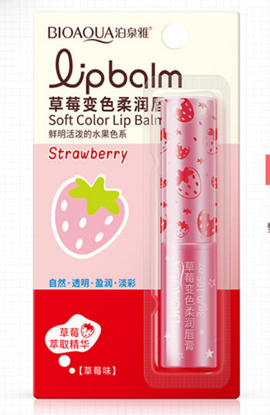 NEW BIOAQUA Strawberry Discoloration Soft and moist Lipstick Moisture Water moistening mild Lip Plentiful Moist Lip care