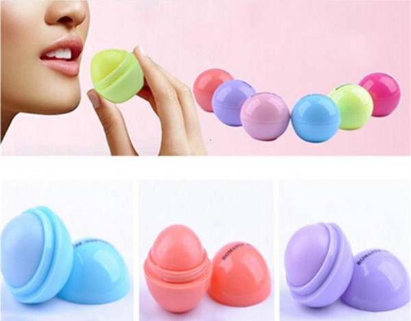 3D Lipstick New Makeup Round Ball Moisturizing lip balm Natural Plant Sphere lip Pomade Fruit Embellish lip Care DHL free