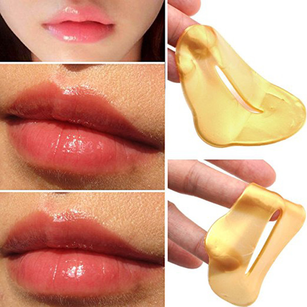 Moisture Lip Masks Crystal Collagen Nano Gold Downplay Corneous Moisturizing Lip Mask Anti-Aging Anti-Wrinkle Lips Care Pads Lip free shipi