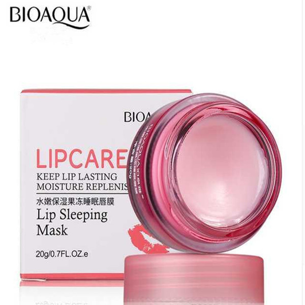 BIOAQUA Brand Strawberry Lip Sleeping Mask Skin Care Exfoliator Lips Balm Moisturizing Nourish Lip Plumper Hydrating Cream 20g