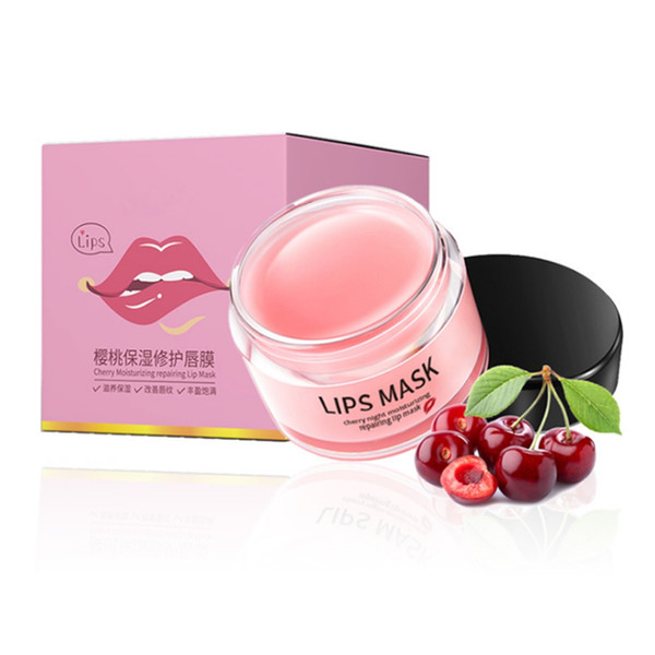 Aloe Cherry Extract Full Lip Mask Plumper Pink Lips Cream Naturally Plumping Moisturize Lip Scrub Serum Dilute Lip Color Care.