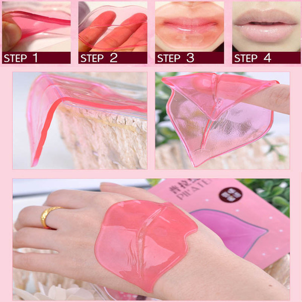 Wholesale-New Beauty Pink Collagen Lip Mask Care Gel Mask Membrane Moisture Anti-Ageing Make Your Lip Attractive & Sexy Free Shippng