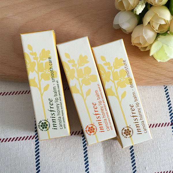 DHL 264pcs famous brand innisfree canola honey lip balm smooth care deep moisture 3.5g 3 kinds styles Protect wet moist lips Care