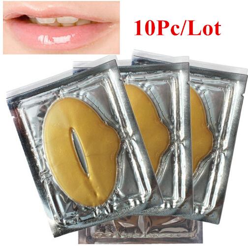 Lips Care Mask Plump Lip Gold Powder Crystal Collagen Lip Mask Moisturizing Essence Lip Care Skin Patch Pads